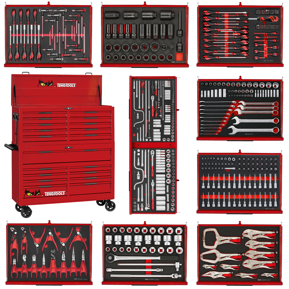 Teng Tools 1133 Piece PRO35 53 Inch Wide Ultimate EVA Foam Red