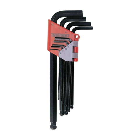 9 Piece Metric Ball Point Hex Key Set With Allen Keys 1.5-10 mm in Folding Holder