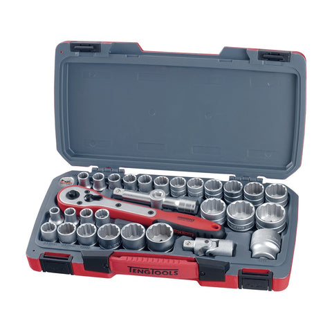 30 Piece 1/2 Inch Drive 12 Point Metric & SAE Regular/Shallow Socket Set