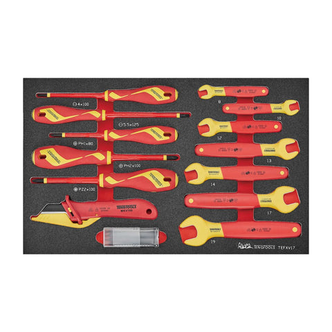 17 Piece VDE 1000V Insulated Wrench & Screwdriver FOAM3 Module