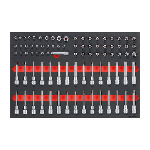 85 Piece 1/4, 3/8 & 1/2 Inch Drive Bit Foam Socket Set