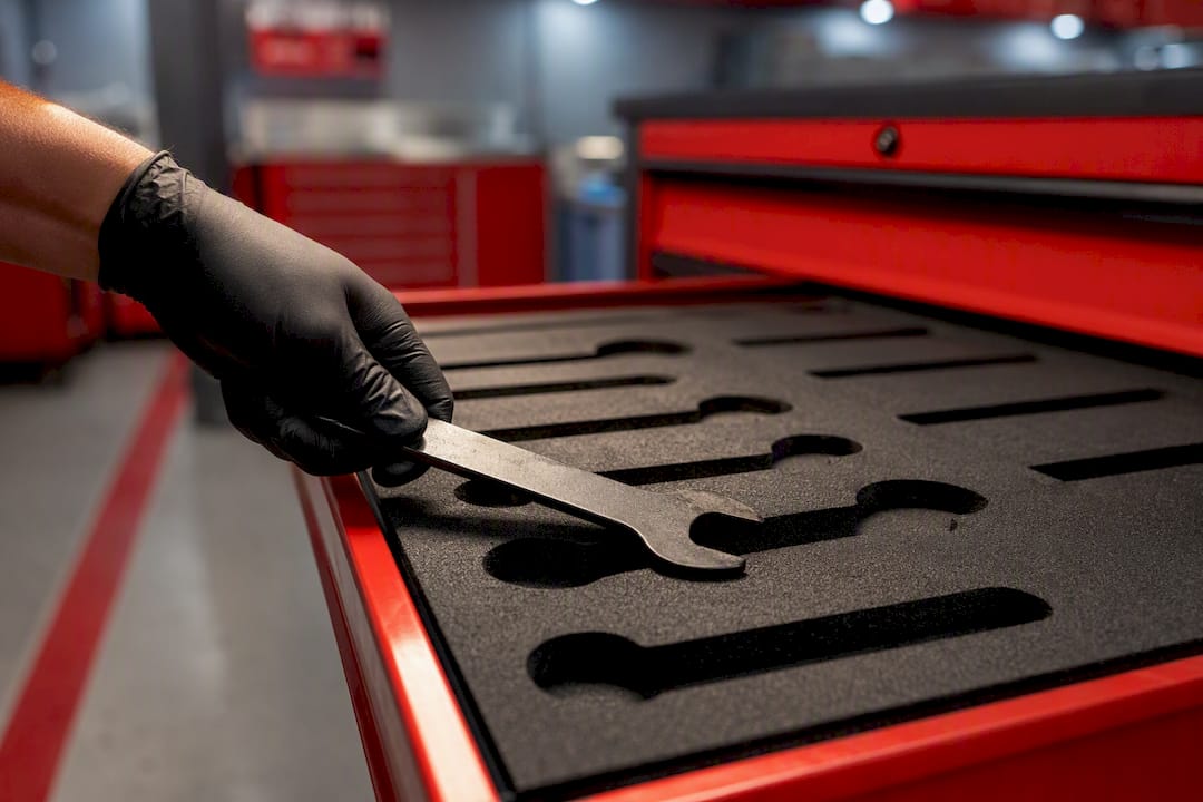 Mechanic returning tool to foam insert