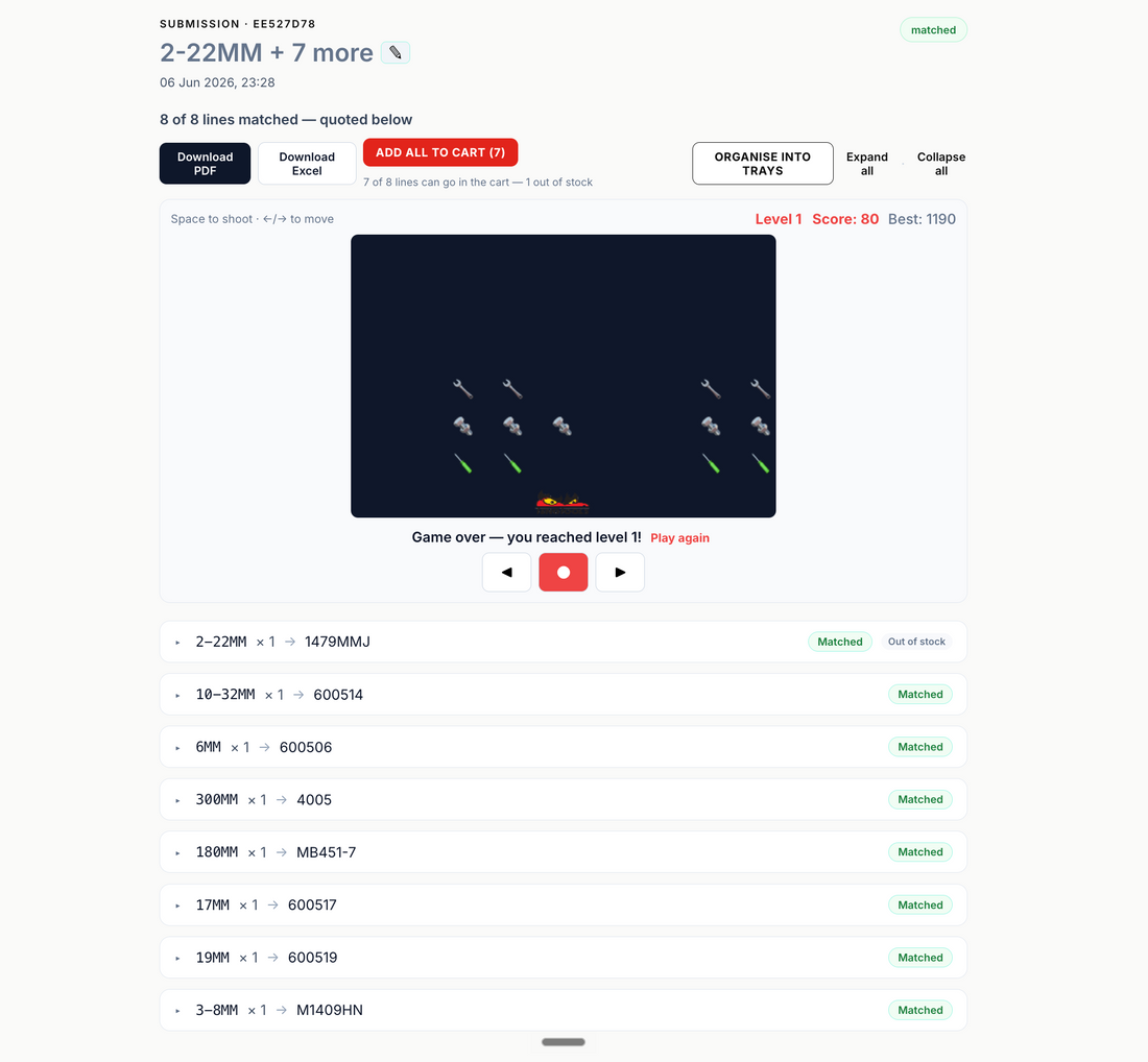 Tool Lists: Get a Priced Quote Without Cross-Referencing by Hand