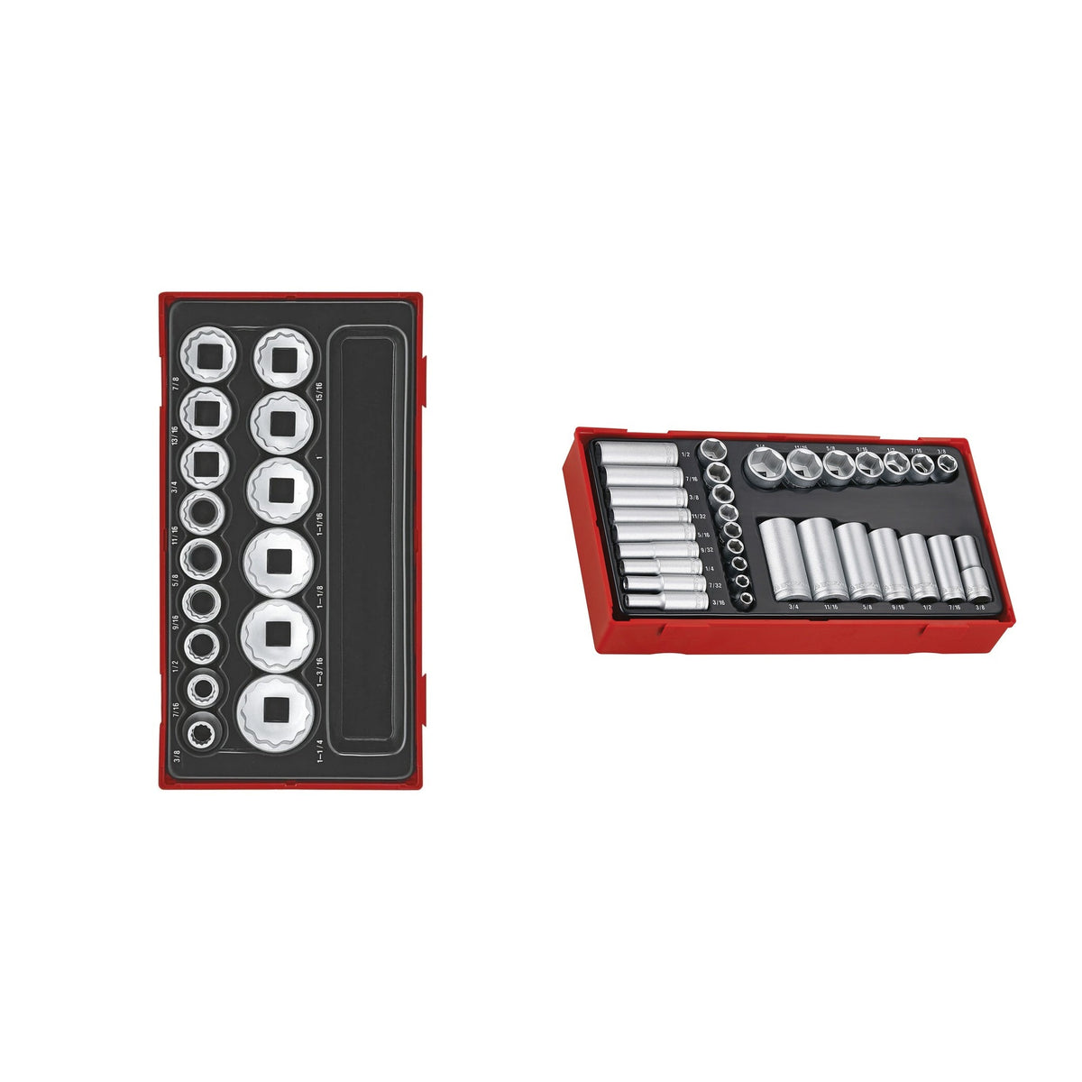 Teng Tools SAE Socket Sets, 1/4, 3/8 and 1/2 Inch Drive, bundle contents - BDL-SAE-SOCKETS