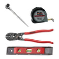 Teng Tools Scaffolder Set: 19 x 22 mm Ratcheting Podger, Compact Bolt Cutter, Tape and Level, bundle contents - BDL-SCAFFOLD