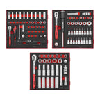 Teng Tools Metric Socket Sets in Foam, 1/4, 3/8 and 1/2 Inch Drive, bundle contents - BDL-SOCKET-TRIO