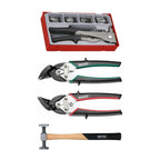 Teng Tools Sheet Metal Set: Rivet Gun, Left and Right Cut Snips and Sheet Metal Hammer, bundle contents - BDL-SHEETMETAL