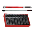 Teng Tools Heavy Wheel Nut Set: 25 to 250 ft-lb Torque Wrench, 600 mm Breaker Bar and Impact Sockets, bundle contents - BDL-WHEEL-TRUCK