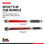 Teng Tools Torque Wrench Pair, 3/8 and 1/2 Inch Drive, what's in the bundle - BDL-TORQUE-PAIR