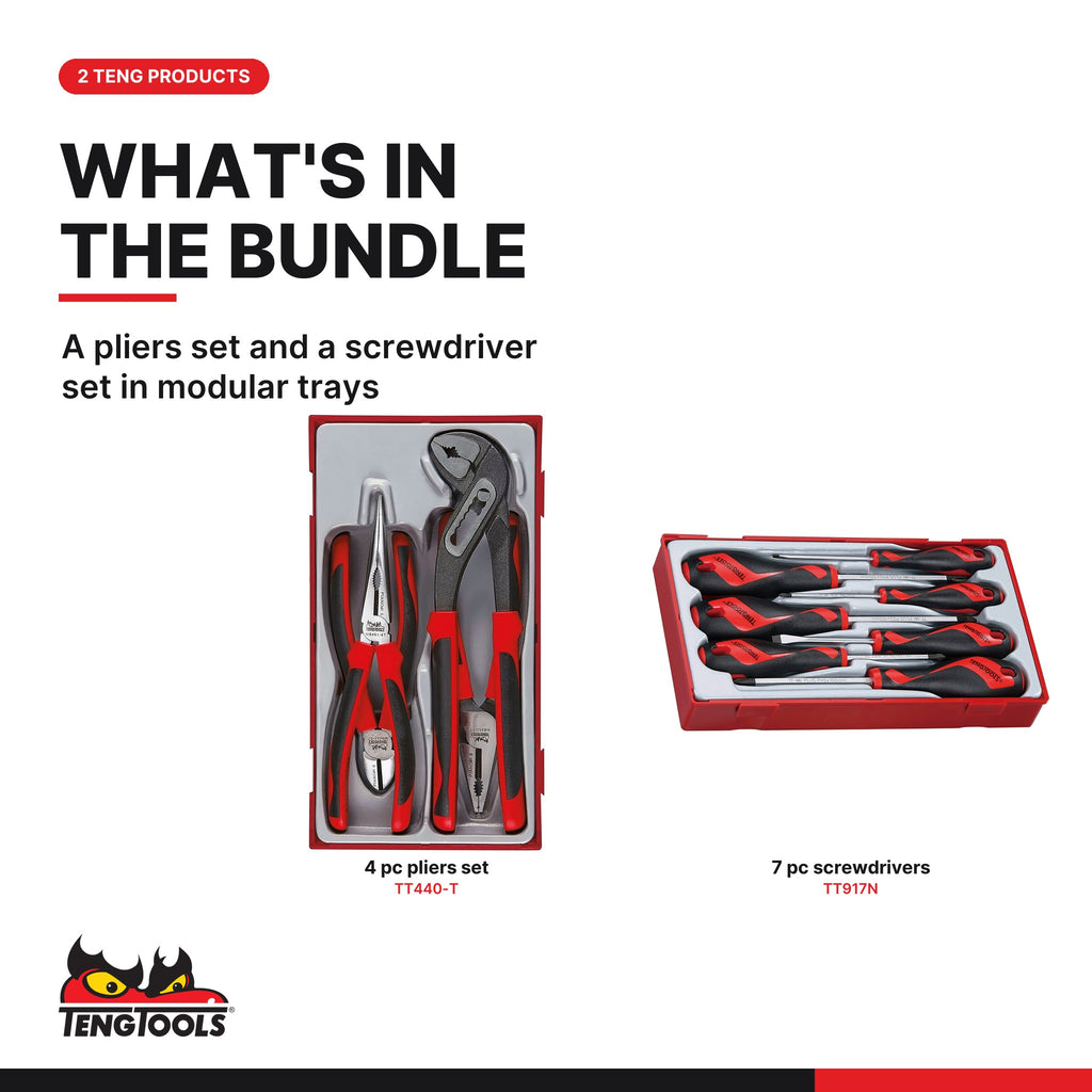 Teng Tools Pliers Set and Screwdriver Set, what's in the bundle - BDL-PLIER-DRIVER