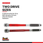 Teng Tools Torque Wrench Pair, 3/8 and 1/2 Inch Drive, built for the job - BDL-TORQUE-PAIR