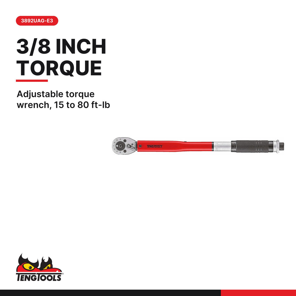 Teng Tools Torque Wrench Pair, 3/8 and 1/2 Inch Drive, 3892UAG-E3 card - BDL-TORQUE-PAIR