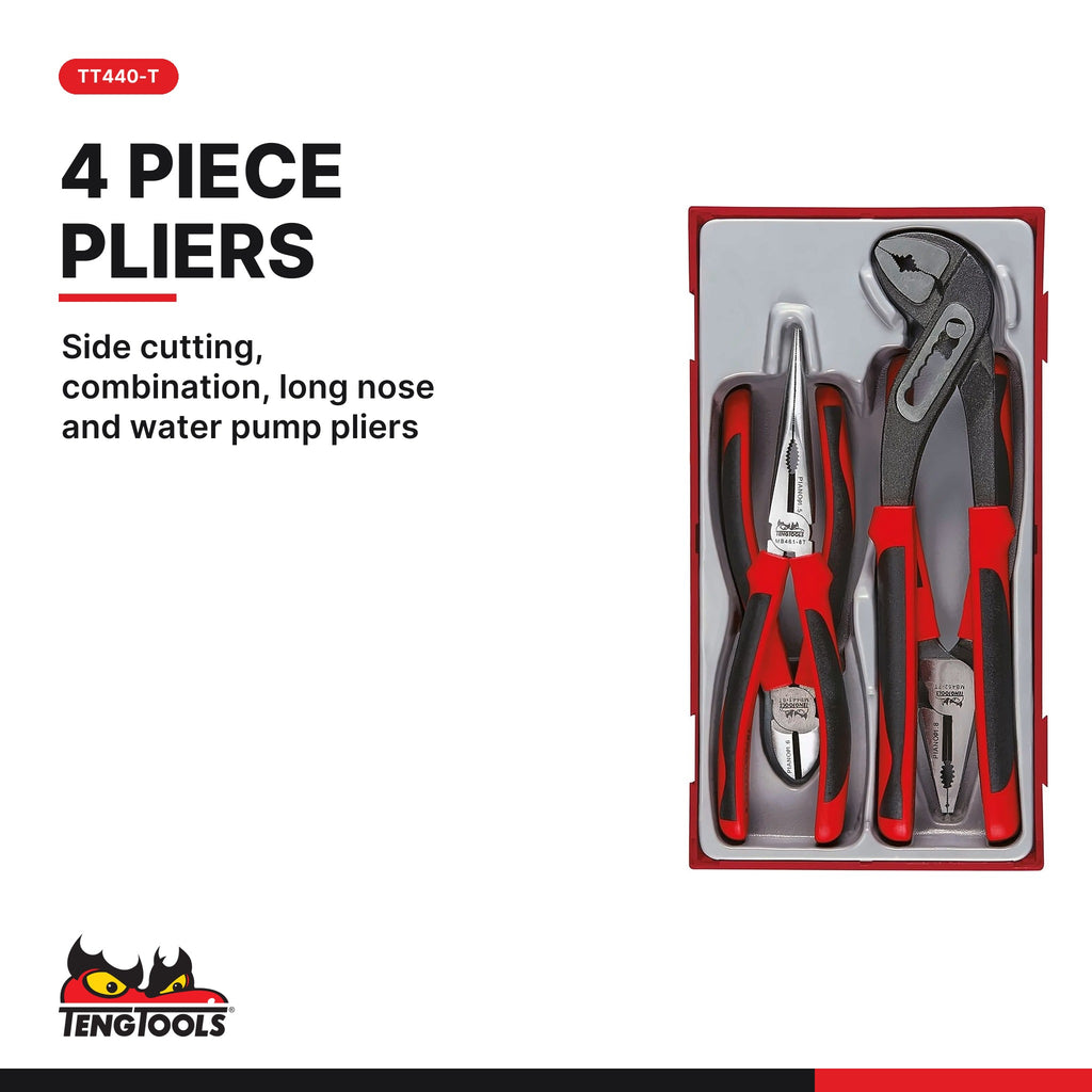 Teng Tools Pliers Set and Screwdriver Set, TT440-T card - BDL-PLIER-DRIVER