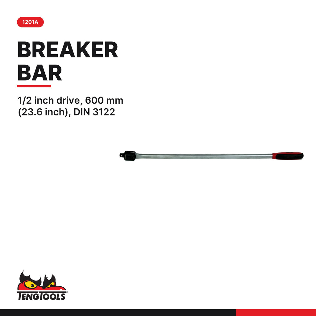 Teng Tools Heavy Wheel Nut Set: 25 to 250 ft-lb Torque Wrench, 600 mm Breaker Bar and Impact Sockets, 1201A card - BDL-WHEEL-TRUCK