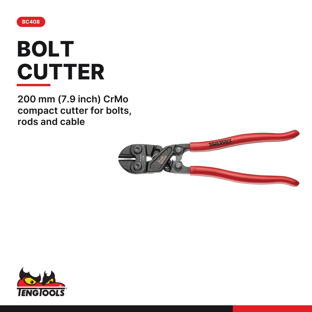Teng Tools Scaffolder Set: 19 x 22 mm Ratcheting Podger, Compact Bolt Cutter, Tape and Level, BC408 card - BDL-SCAFFOLD
