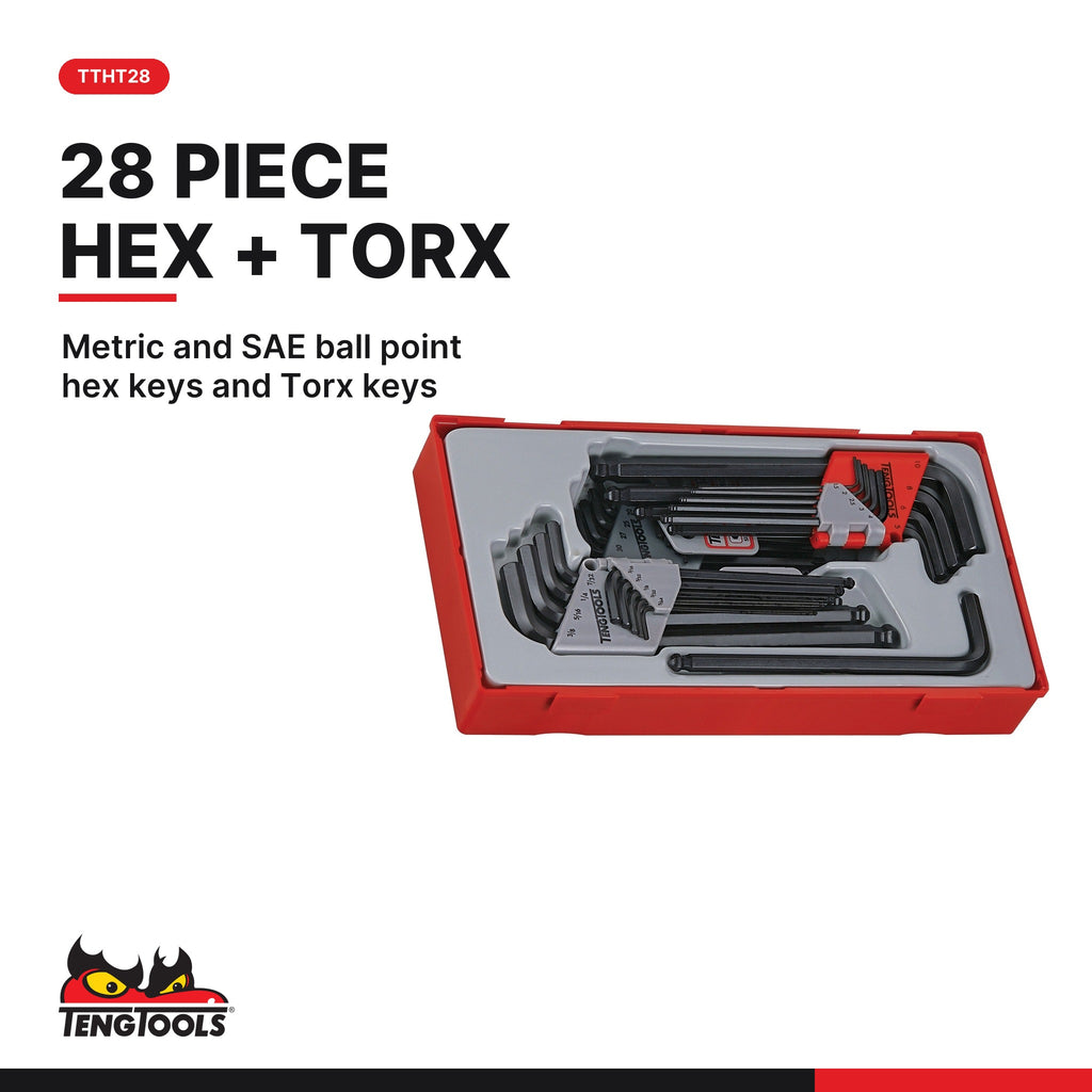 Teng Tools Measuring and Precision Set: Digital Caliper, Multimeter, Gauges and Hex and Torx Keys, TTHT28 card - BDL-MEASURE