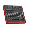 Teng Tools TED9121 21 Piece 1/2 Drive CrMo Impact ANSI Metric Socket on a white background