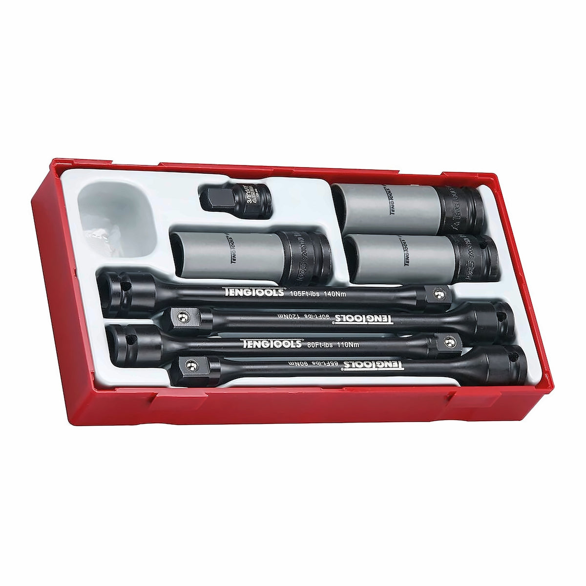 Teng Tools TTTS08 1/2" Torque Sticks & Wheel Nut Set TT1 8 Pieces on a white background