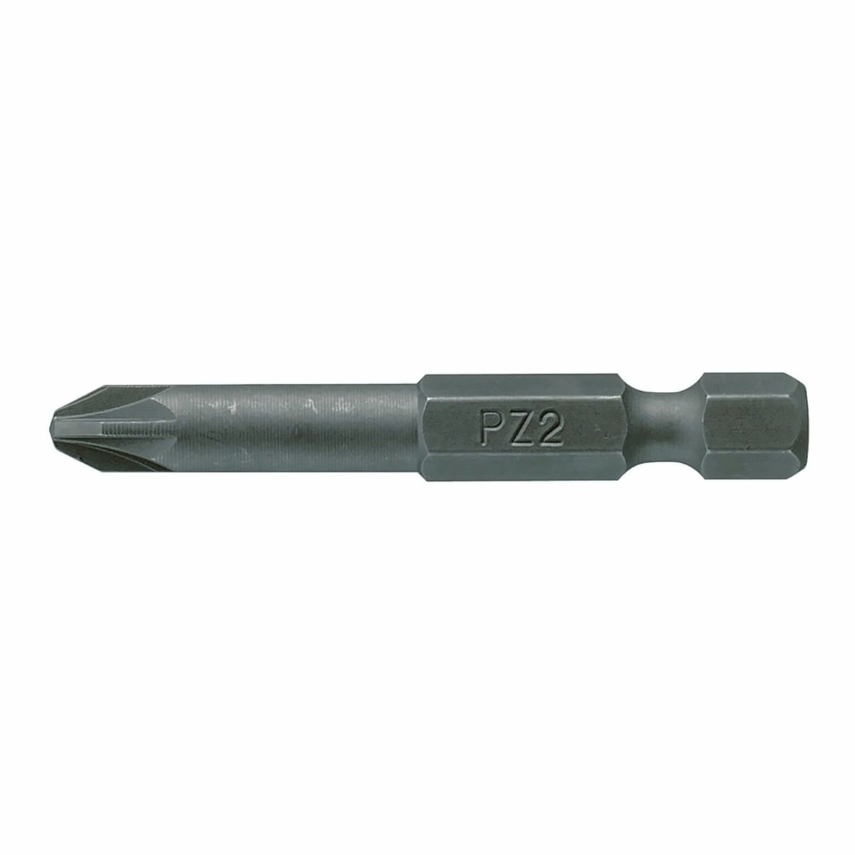 Teng Tools PZ5000203 1/4 Inch Pozidriv PZ2 Screwdriver Bit 50 mm Long on a white background