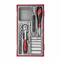 Teng Tools TT1435 1/4" Socket Set 6 pt TT1 35 Pieces on a white background