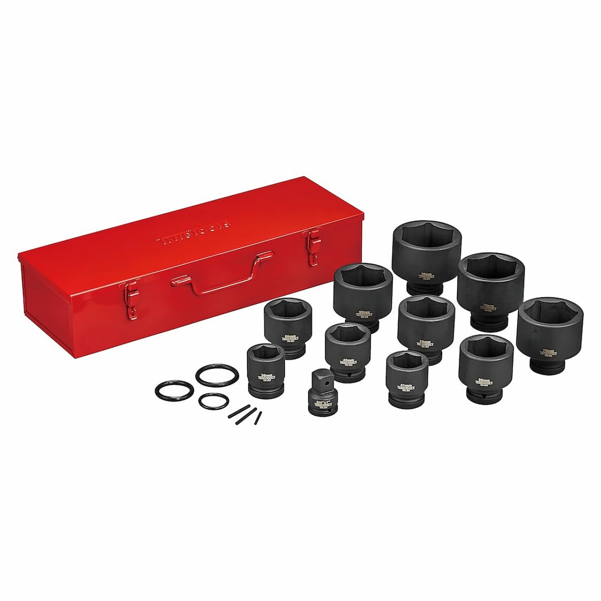 Teng Tools 9117 1" Impact Cr-Mo socket set with case DIN 36-80mm on a white background