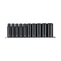 1/2" Deep Impact Socket Clip Rail Set ANSI 10 Pieces — Teng Tools 9126