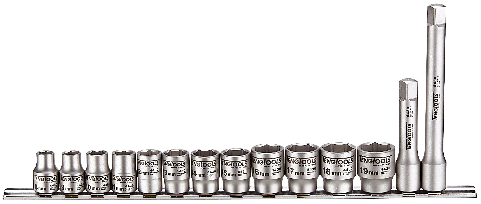 Teng Tools 3/8" Stainless Socket Set 6 pt 14 Pieces — MS3814