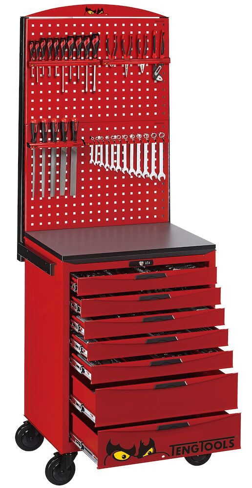 Teng Tools 26" PRO Cabinet Workstation TT Tool Kit 545 Pieces Red