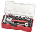 1/4" Socket Set 6 Point With Belt Clip 15 Pieces — Teng Tools TJ1415