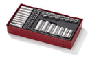 Juego de vasos Teng Tools de 1/4 y 3/8, 12 pt AF, 32 piezas — TTAF3212