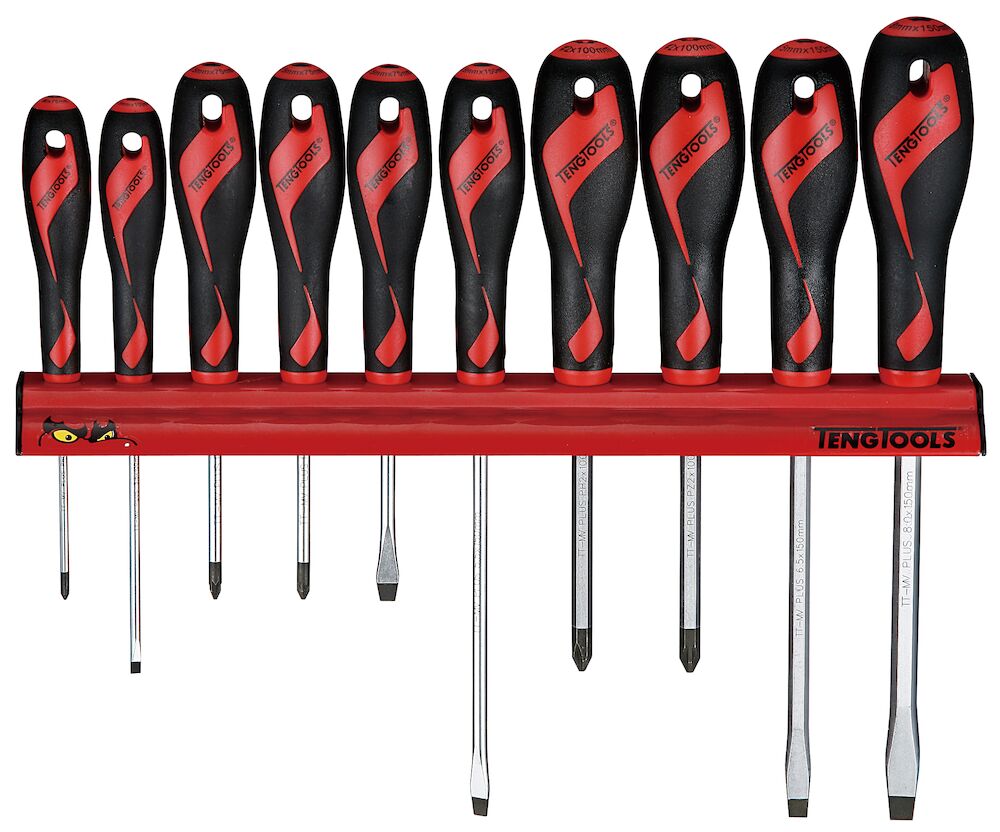 Teng Tools Screwdriver Set Wall Rack 10 Pieces — WRMD10N
