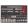1/4 & 1/2 Socket Set 6 pt FOAM4X4 126 Pieces