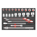 Metric 6-Point Socket & Spanner Set FOAM4X4 25 Pieces