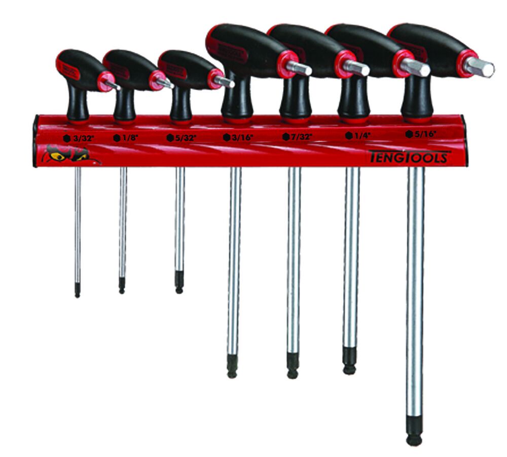 Teng Tools T-Handle Ball Point Hex Key Set AF Wall Rack 7 Pieces