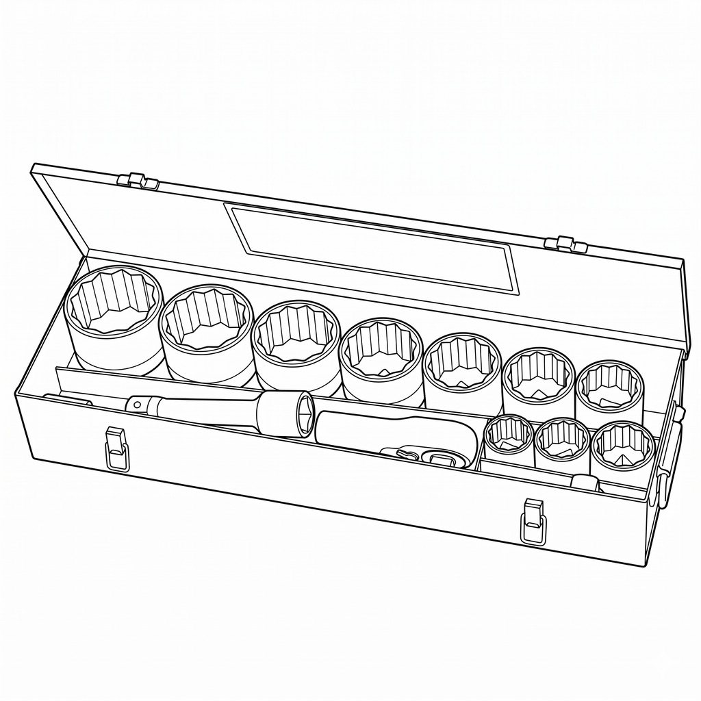 1" Drive Metric Socket Set 12-Point 15 Pieces