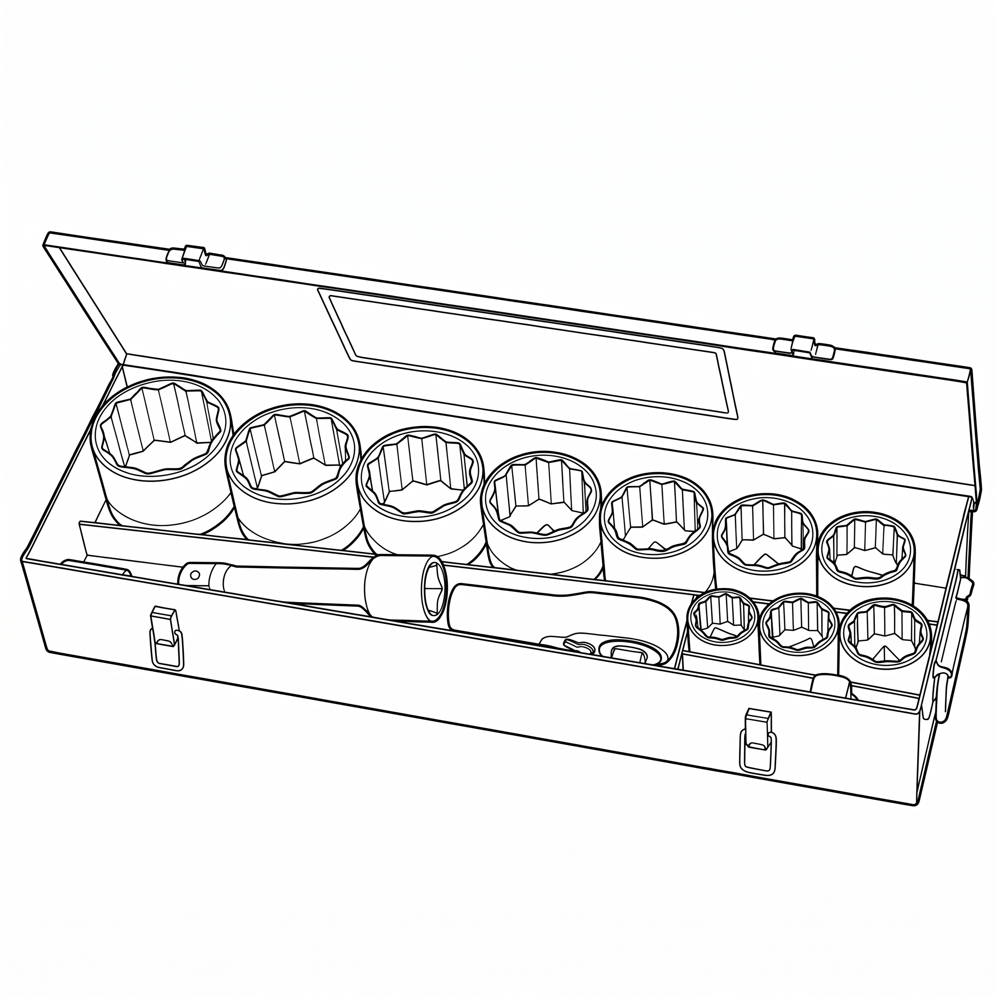 1" Drive Metric Socket Set 12-Point 15 Pieces