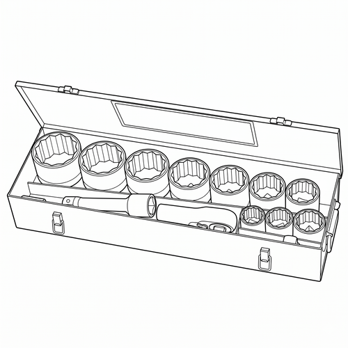 1" Drive Metric Socket Set 12-Point 15 Pieces