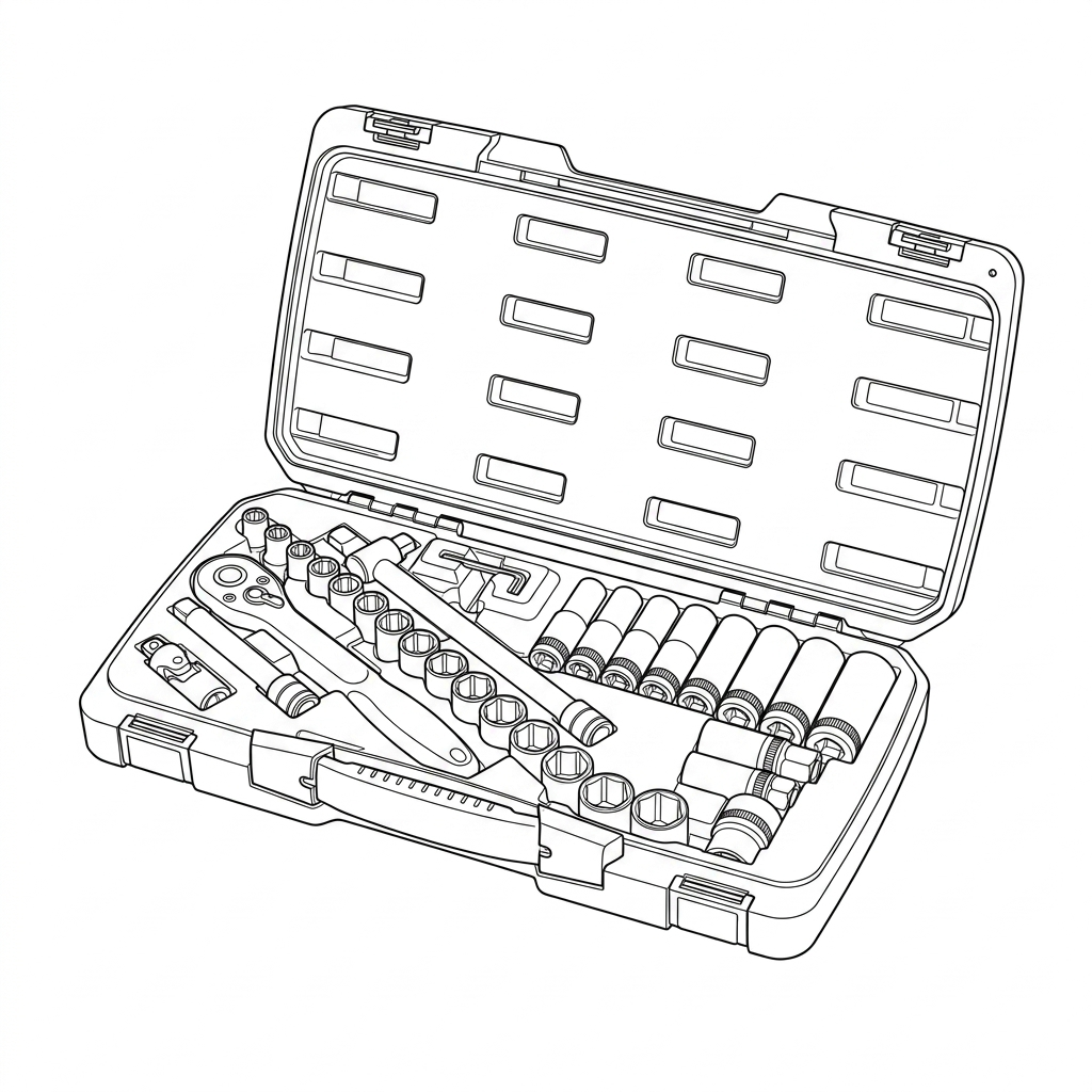 MECCA PRO 1/2" Drive Socket Set 6pt 34 Pieces