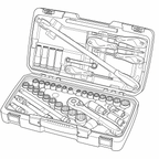 Teng Tools MECCA PRO 1/2 Socket & Tool Set mm/AF 44 Pieces — T1244 (view 2)