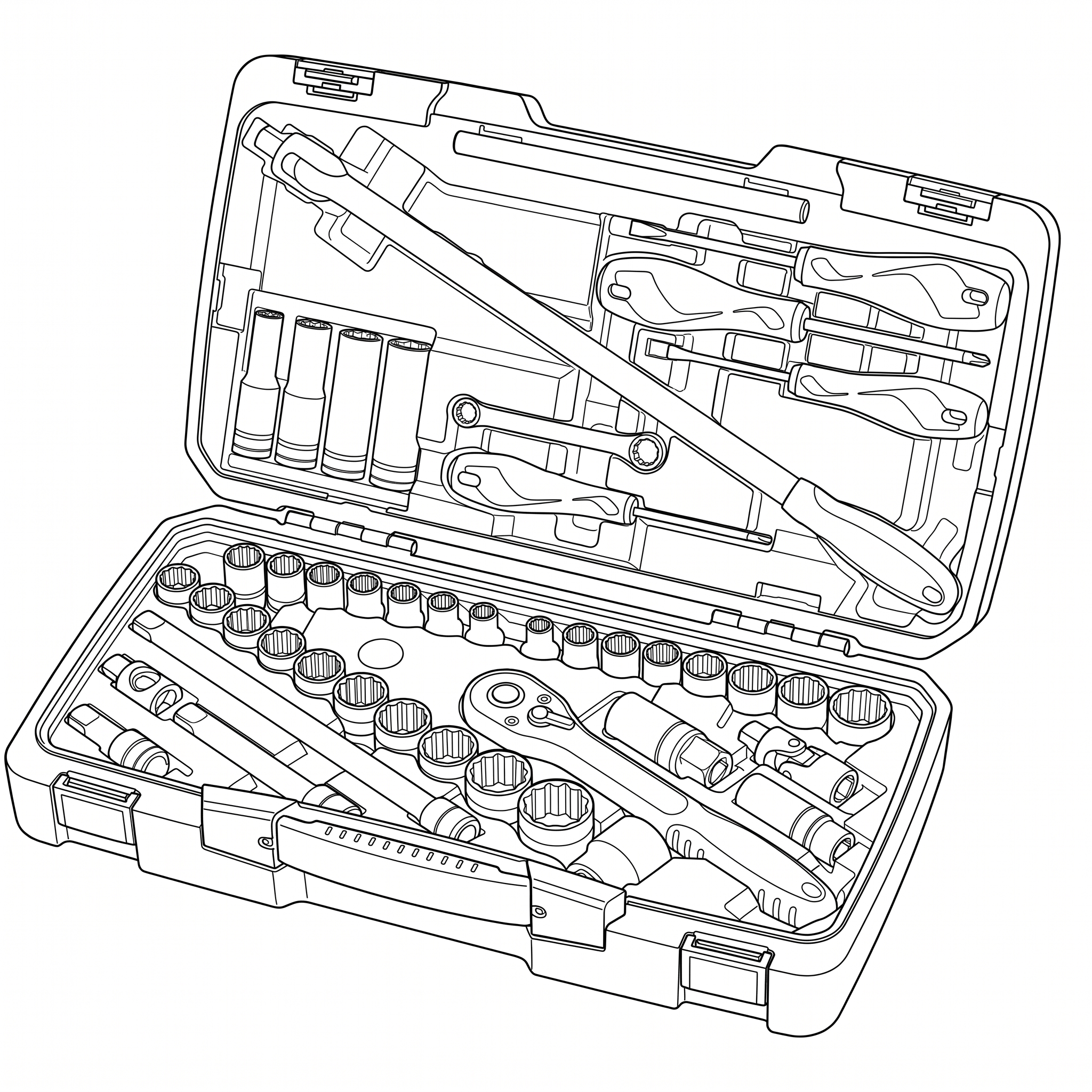 Teng Tools MECCA PRO 1/2 Socket & Tool Set mm/AF 44 Pieces — T1244 (view 2)
