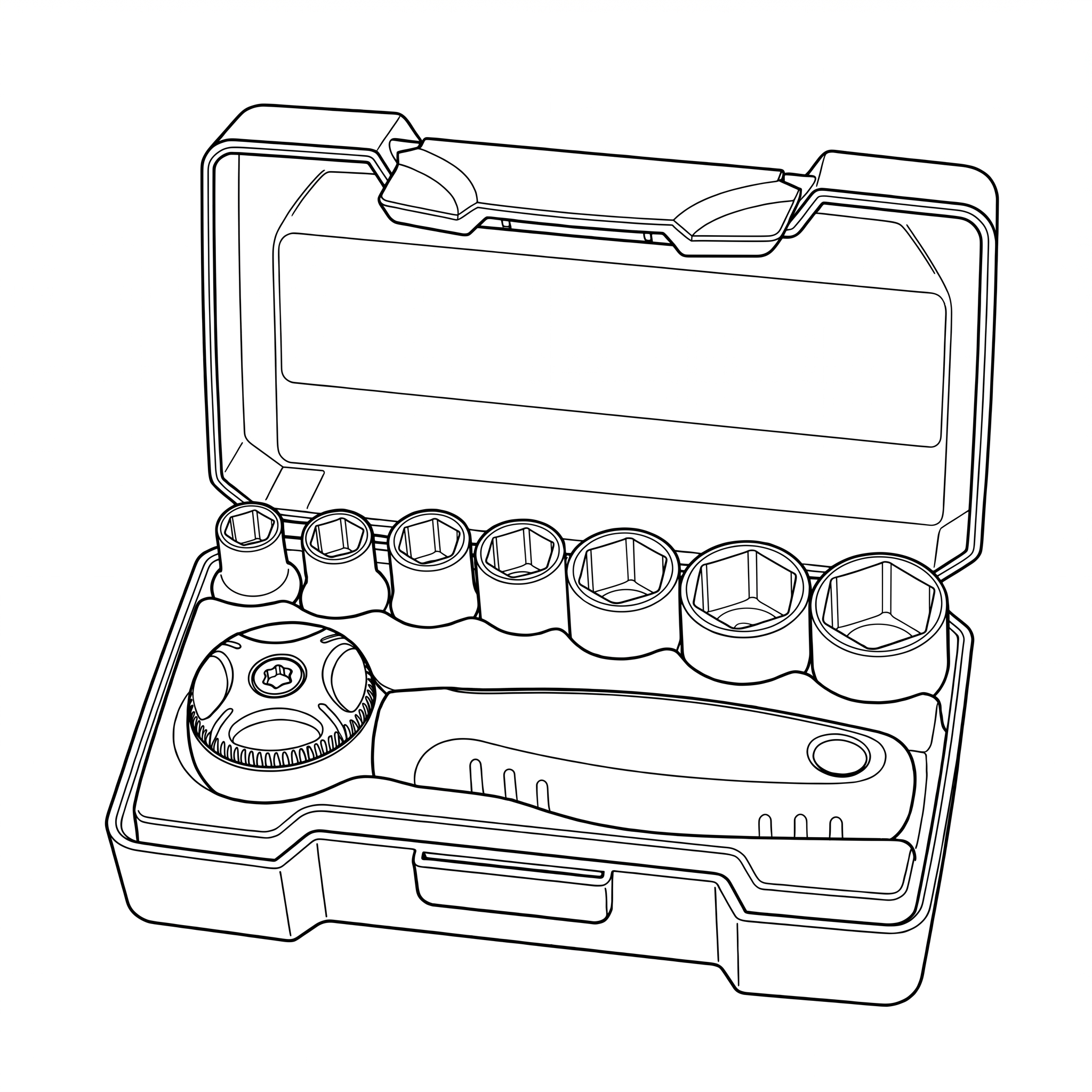 1/4 Drive Socket Set 6pt 8 Pieces Mini Ratchet