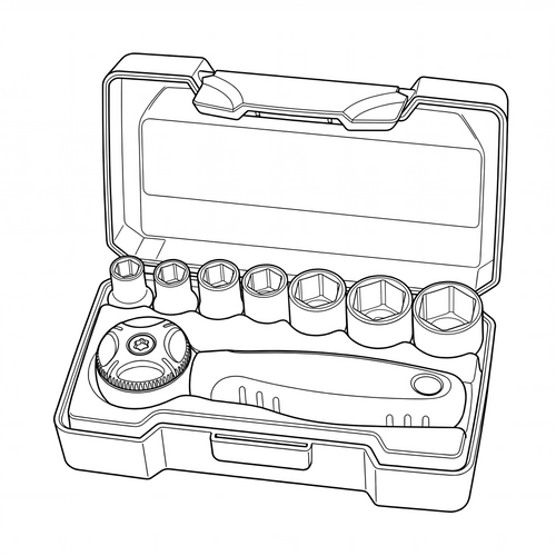 Teng Tools 1/4 Drive Socket Set 6pt 8 Pieces Mini Ratchet — T1408