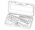 Juego de llaves de vaso Teng Tools de 1/4" de 6 puntas, 22 piezas — T1422