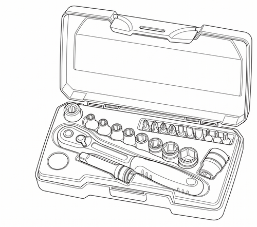 Teng Tools 1/4 Drive Socket Set 6pt 22 Pieces — T1422