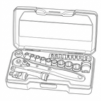 Juego de vasos Teng Tools de 1/4" con 6 caras, 24 piezas — T1424