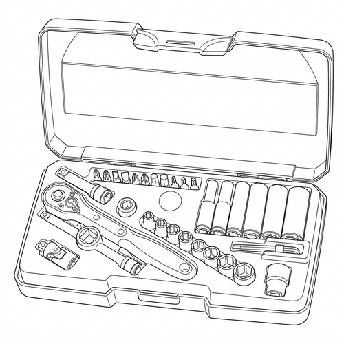 Teng Tools 1/4 Drive Socket Set 6pt AF 35 Pieces — T1435AF