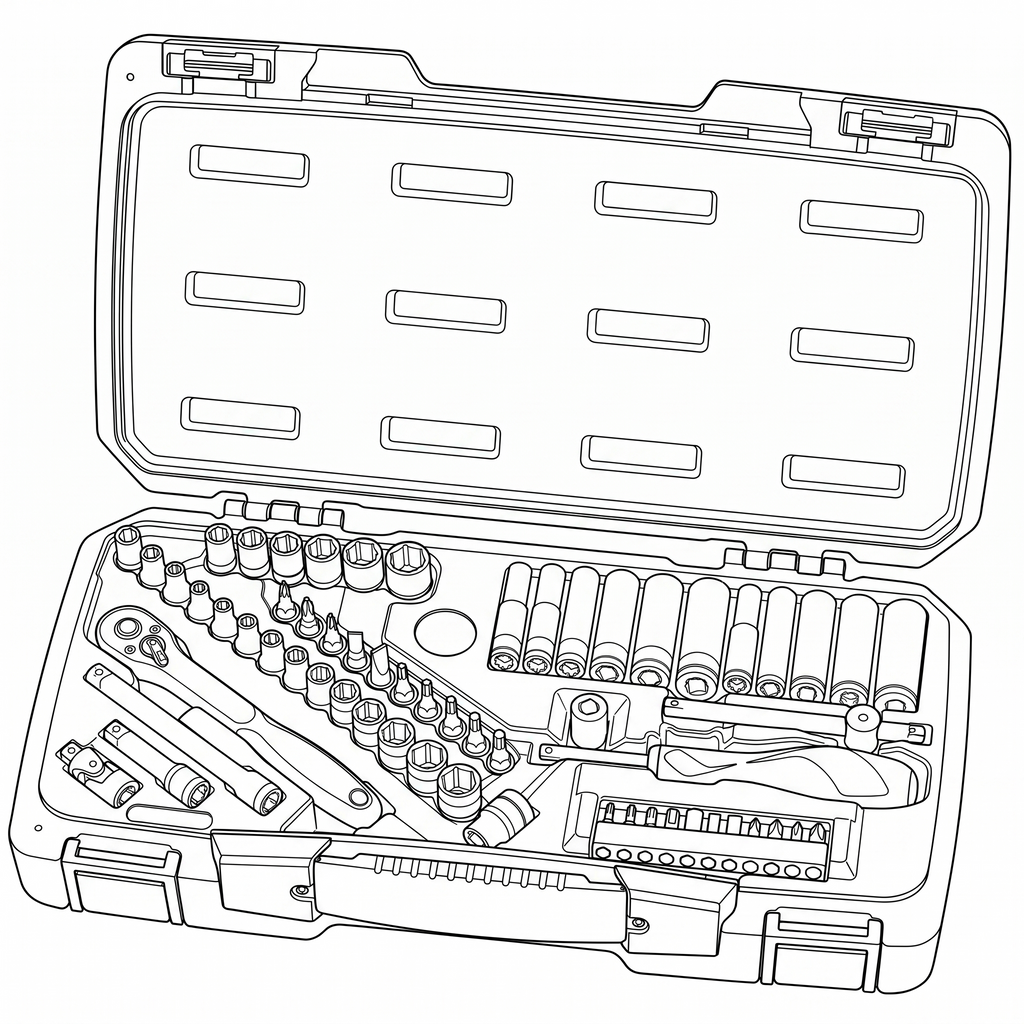 MECCA PRO 1/4 Drive Socket Set 6pt 60 Pieces