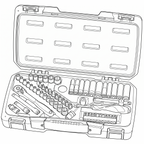 Teng Tools MECCA PRO Juego de llaves de vaso de 1/4" de 6 caras, 60 piezas — T1460