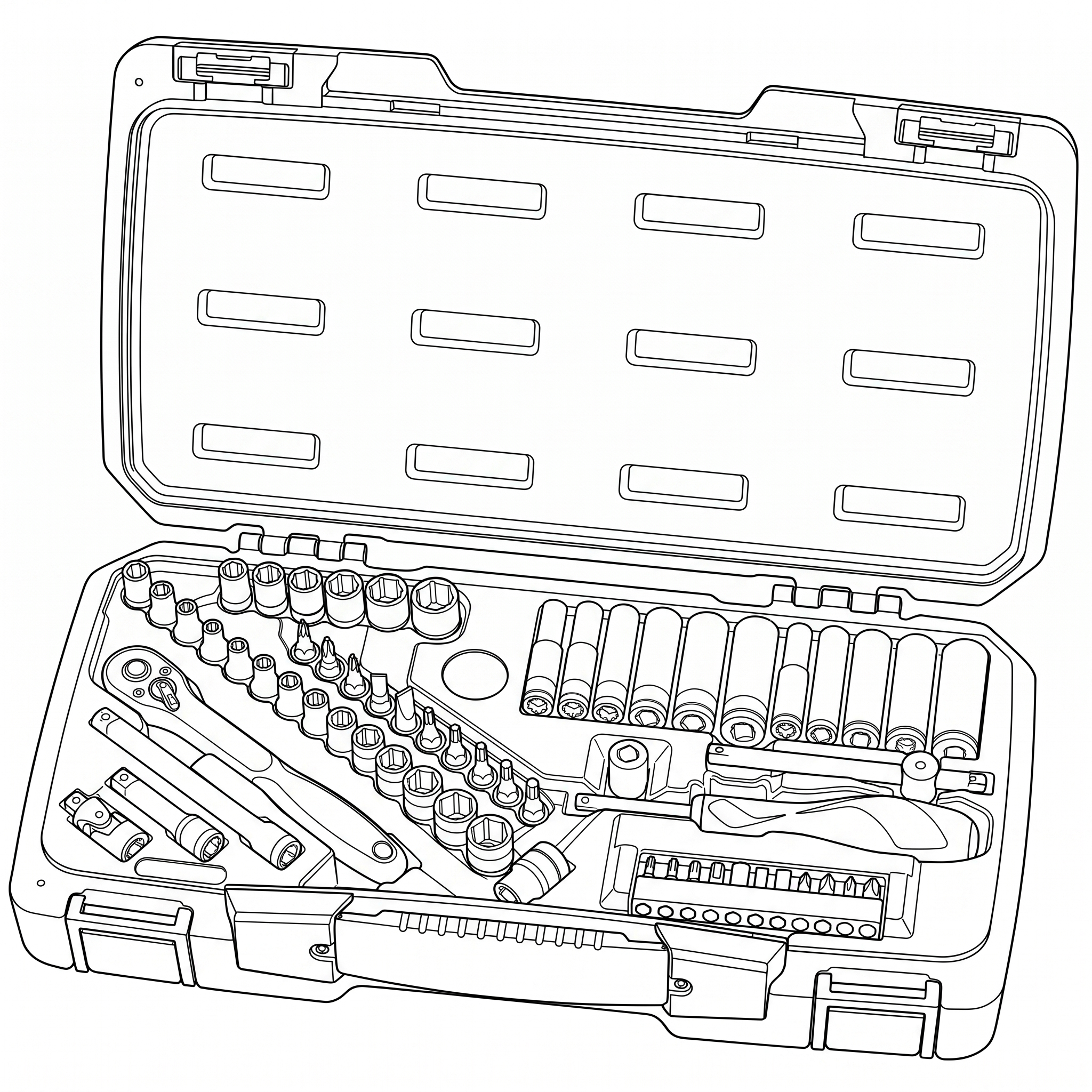 MECCA PRO 1/4 Drive Socket Set 6pt 60 Pieces