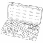 Juego de vasos Teng Tools MECCA PRO de 3/4" de 6 puntas, 18 piezas — T3418-6